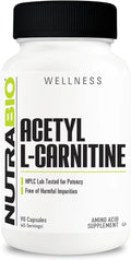 NutraBio Acetyl L-Carnitine Supplement 90 Capsules