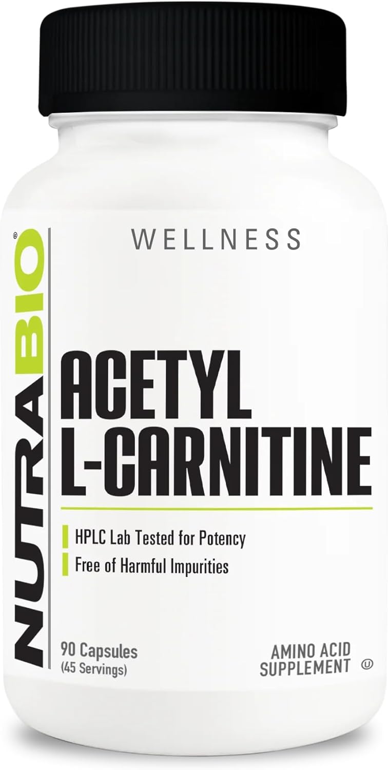 NutraBio Acetyl L-Carnitine Supplement 90 Capsules