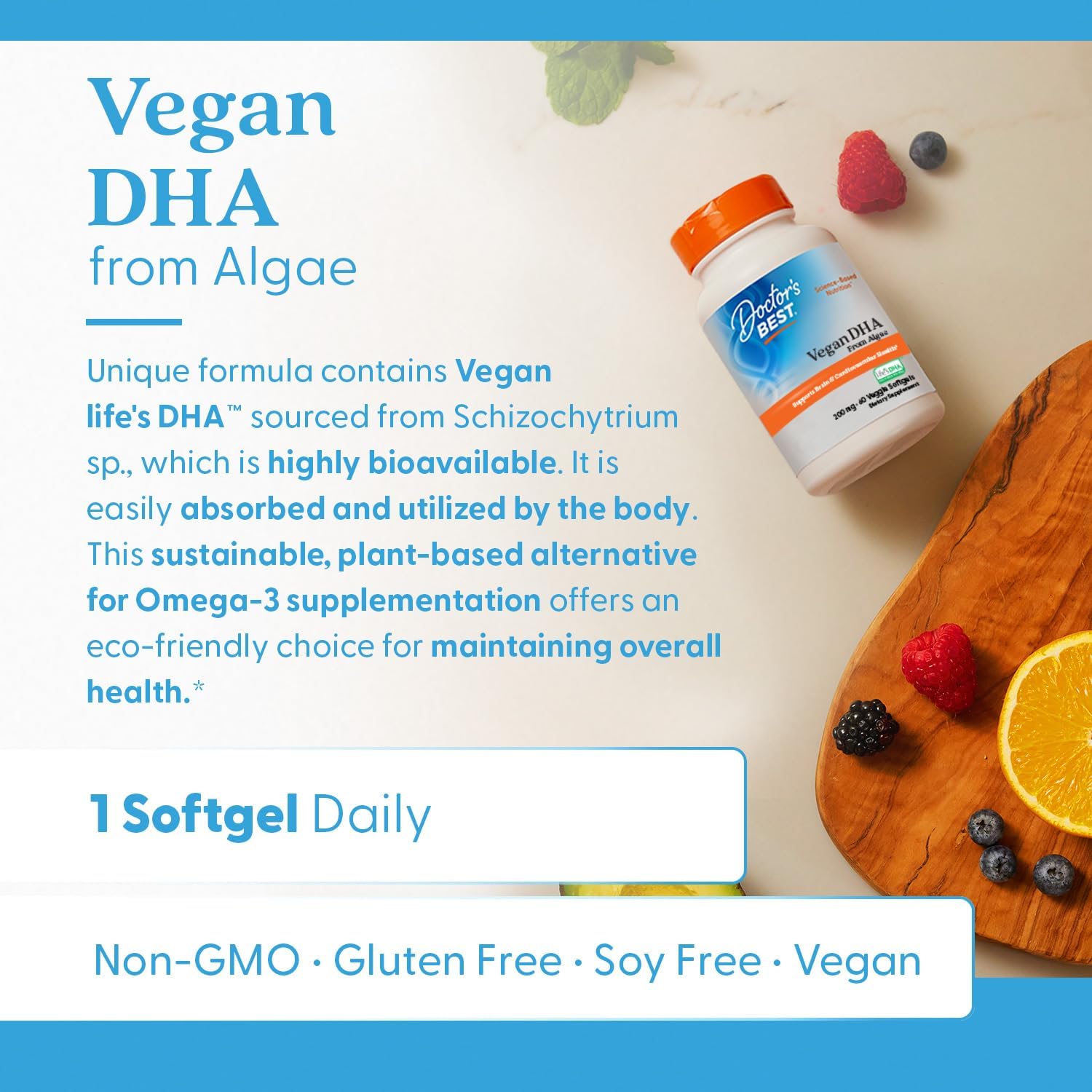 Doctors Best Vegan DHA from Algae 60 Softgels